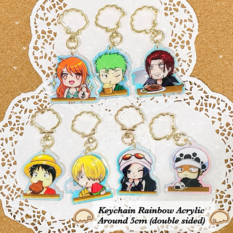 Jual keychain anime one piece gantungan kunci one piece rainbow acrylic ...