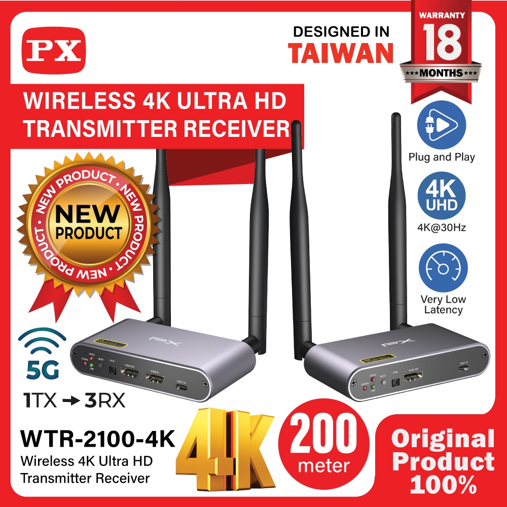 Jual Wireless Video Transmitter Receiver Monitor Audio 4K PX WTR2100