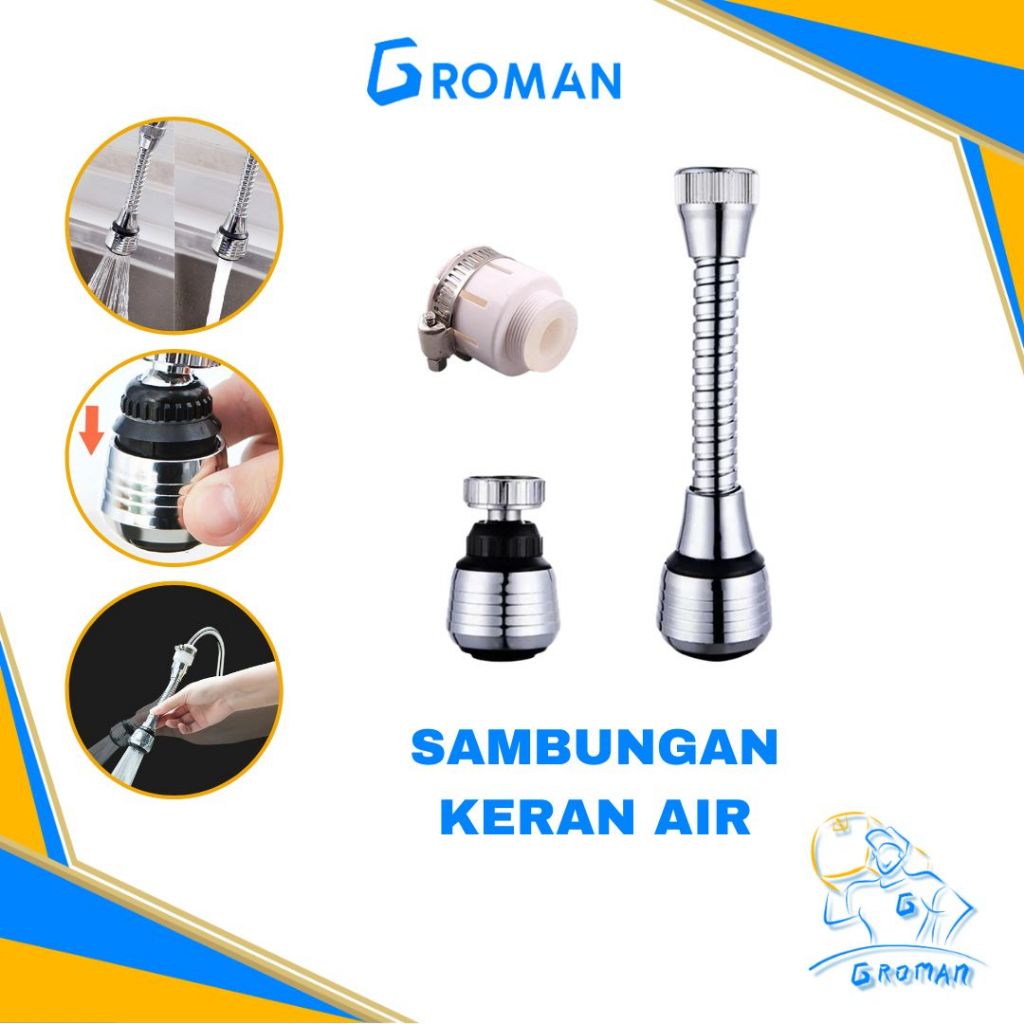 Jual Sambungan Keran Air Panjang Flexibel Turbo Faucet Rotasi 360 Derajat Shopee Indonesia 4529