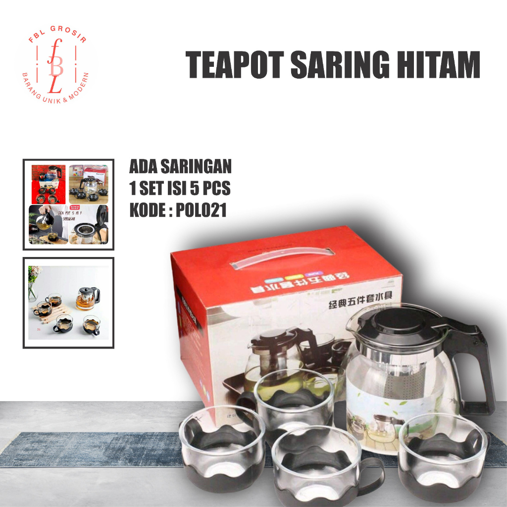 Jual Tea Pot Saringantea Pot Set 5in1teko Teh Kopi Murahtea Pot Kaca Shopee Indonesia 6273