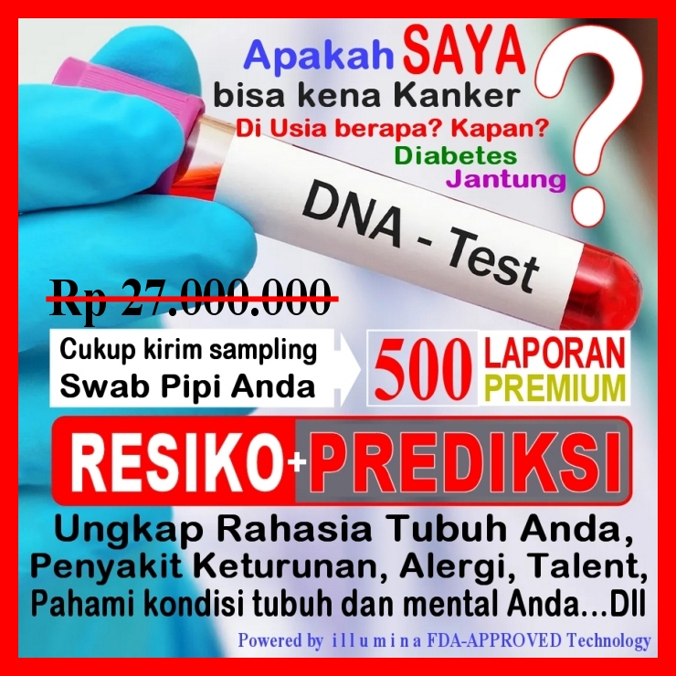 Jual DNA TEST KIT - PAKET PREMIUM 500 LAPORAN RAHASIA KESEHATAN ...