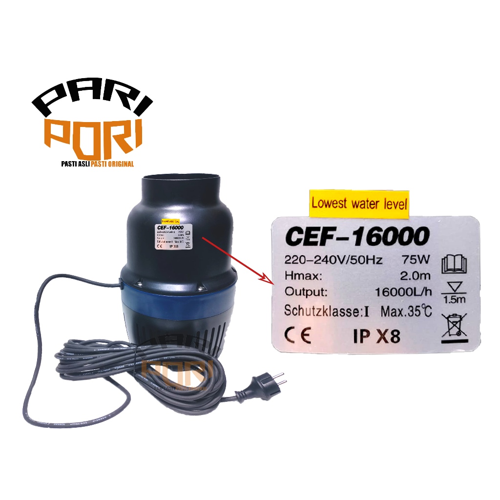 Jual ORIGINAL SUNSUN CEF 16000 POMPA CELUP KOLAM IKAN WATER PUMP SUNSUN ...