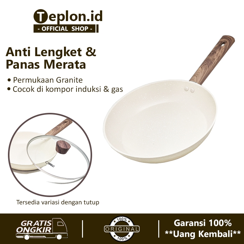 Jual TEPLON.ID Wajan Penggorengan Granite Anti Lengket Calypso Fry