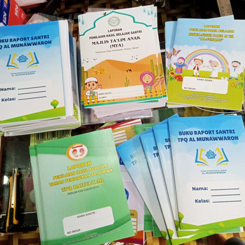 Jual Cetak Custom Buku Raport / laporan hasil belajar / buku Madin ...