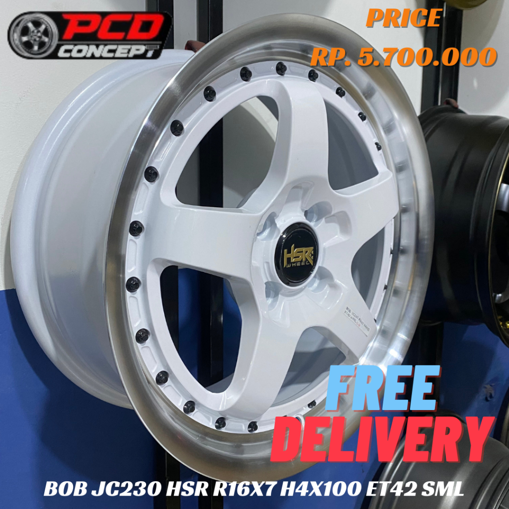 Jual Velg mobil palang 5 r16 lebar 7 hole 4x100 warna putih untuk