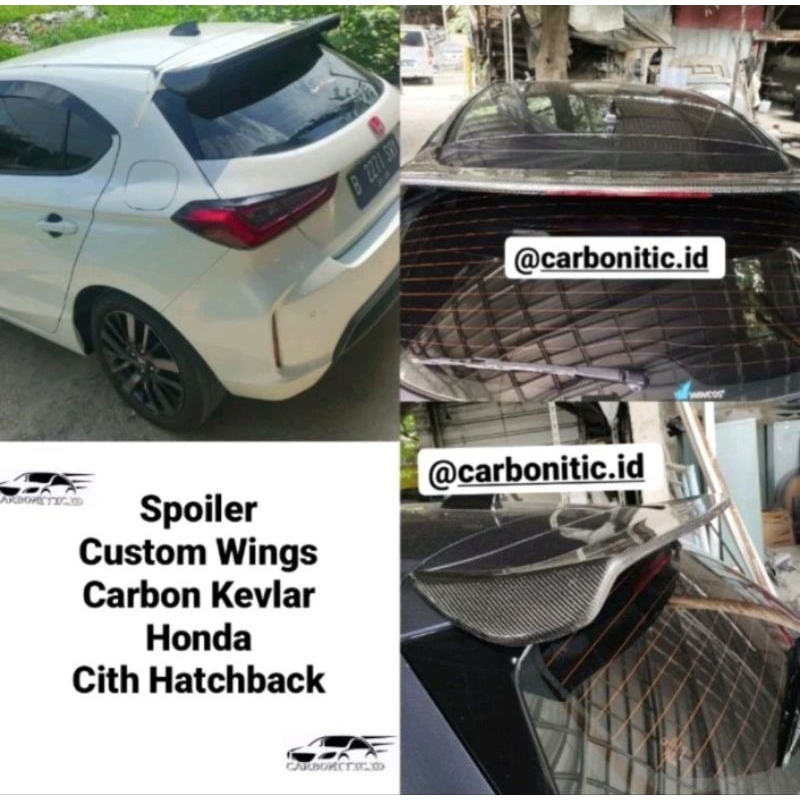 Jual Spoiler Custom Model Ducktail Tail Honda City Hatchback 2021 Up Carbon Kevlar Asli
