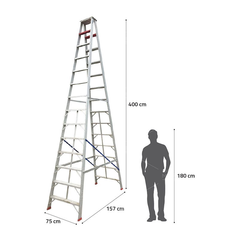 Jual TANGGA ALUMINIUM LIPAT ADS 400 - AM LADDERS (4 METER) | Shopee ...
