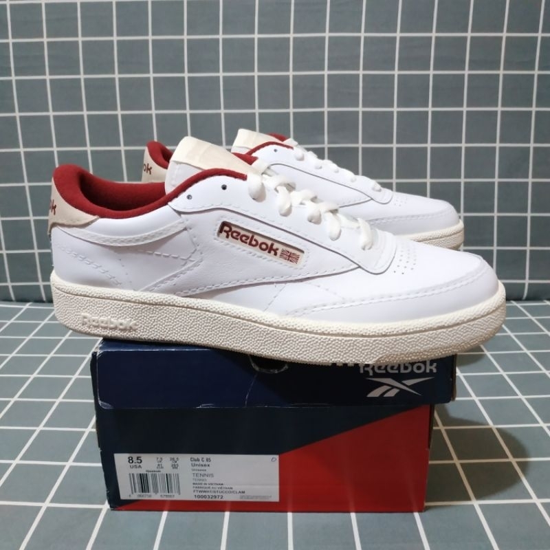 Jual Reebok Club C 85 Men White Maroon Original Resmi | Shopee Indonesia