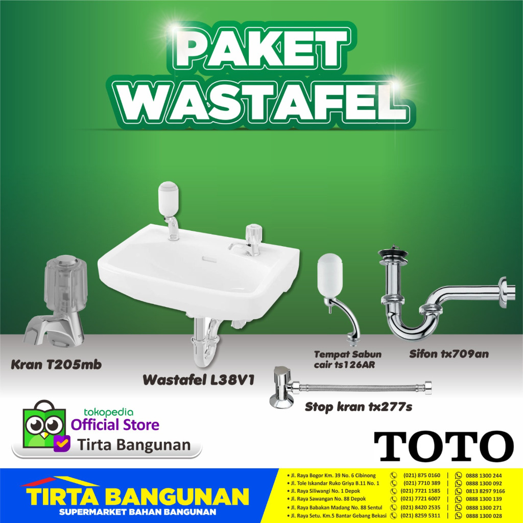 Jual Wastafel Paket Toto L38V1 Komplit Set Wastafel Cuci Tangan Toto ...