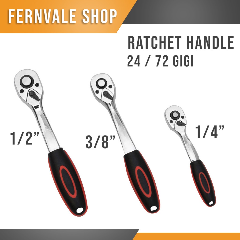 Jual Ratchet Handle Gagang Kunci Sock Gagang Rachet 1/4 3/8 1/2 ...