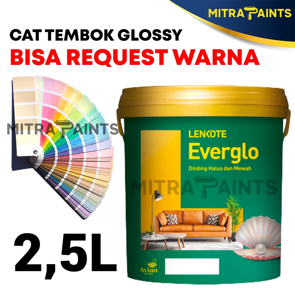 Jual Lenkote Everglo 25 Liter Cat Tembok Glossy Cat Tembok Interior Avian Brands Shopee 5932