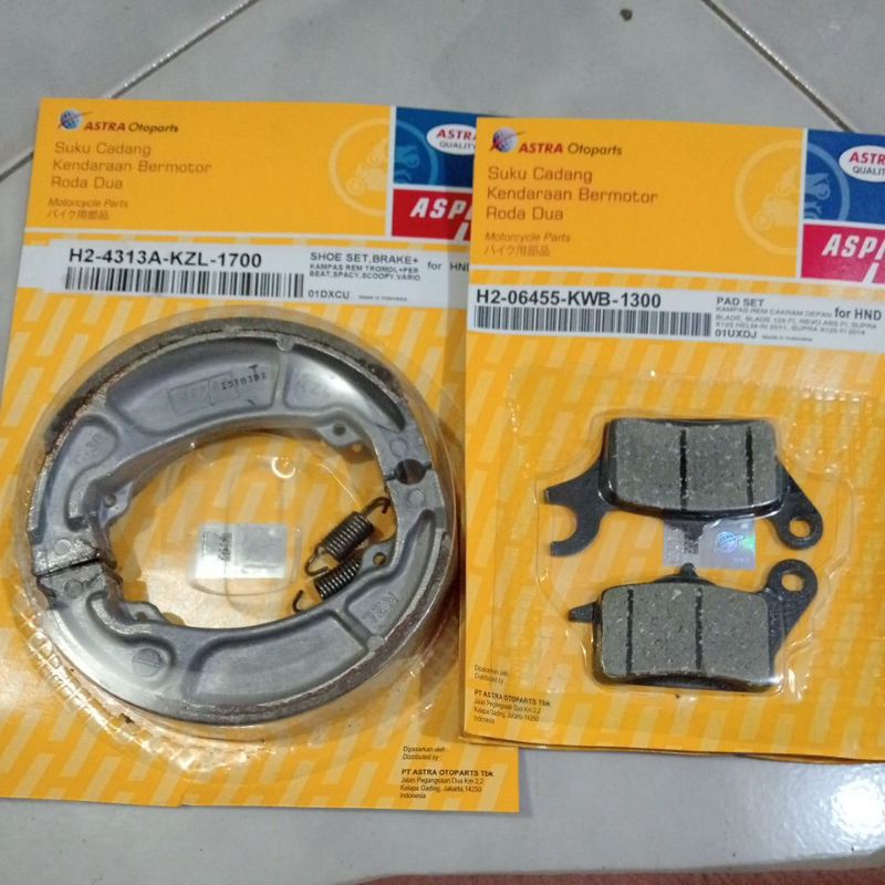 Jual Paket kampas rem depan belakang revo absolute blade lama aspira