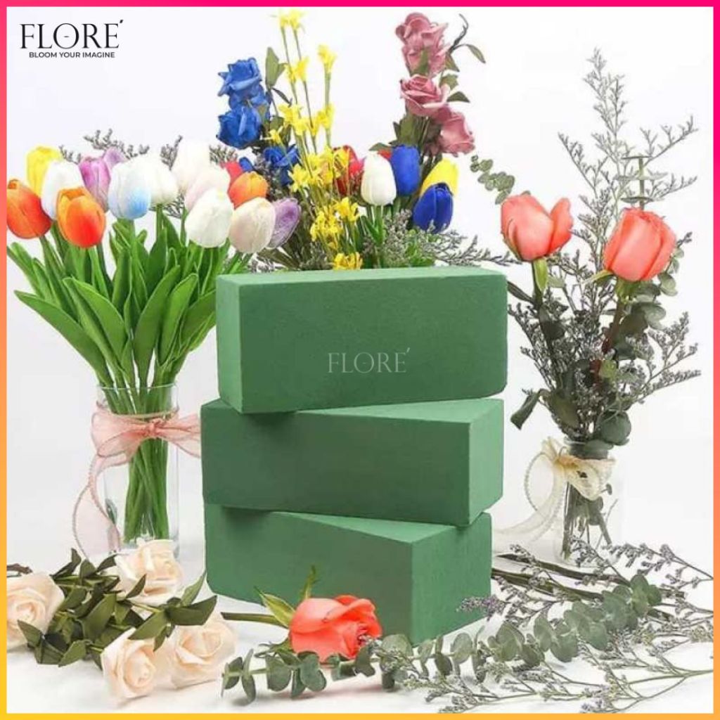 Premium Dry Floral Foam Blocks for Flower Arrangements 6pk Styrofoam Block for Artificial Flowers & Plant Decoration Great for Crafts Green Foam Bric