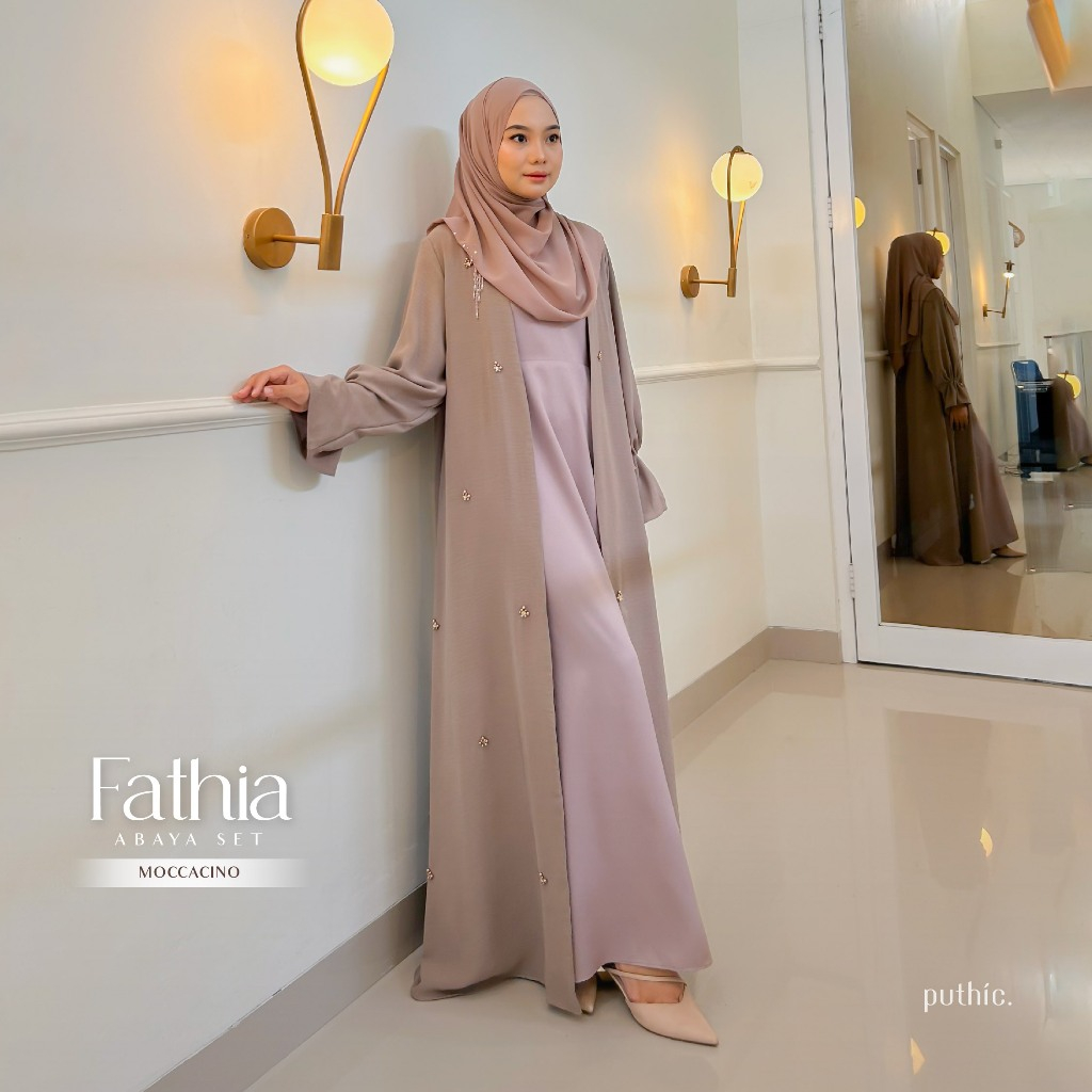 Jual PUTHIC - FATHIA ABAYA SET-One Set-Formal-Umroh-Fashion Muslim-PRE ...