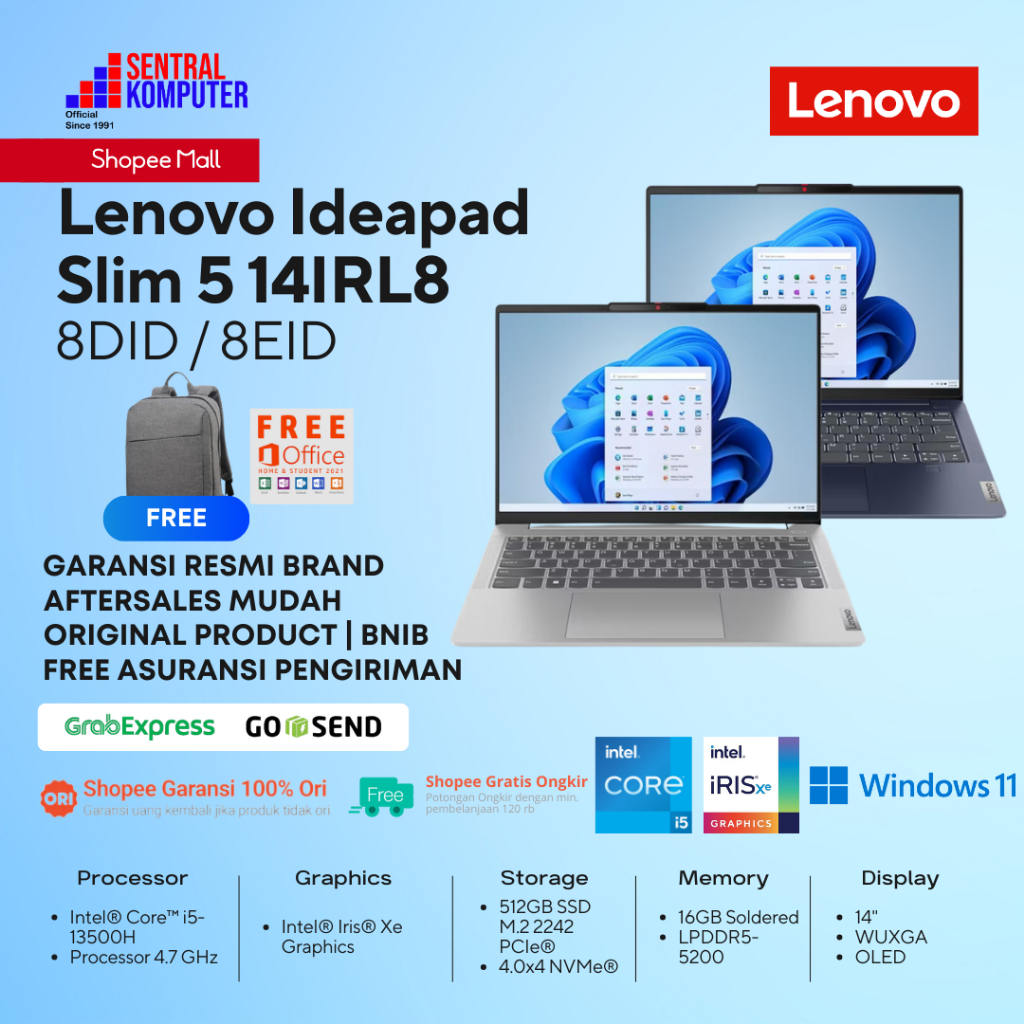 Jual Lenovo Ideapad Slim 5i 14irl8 Core I5 13500h 16gb 512gb W11 Ohs Shopee Indonesia 2649