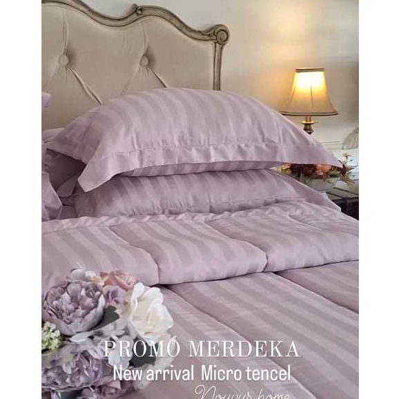 Jual SPREI SET BED COVER BAHAN MICRO TENCEL PREMIUM HALUS SUPER DINGIN IMPORT (Warna Lilac