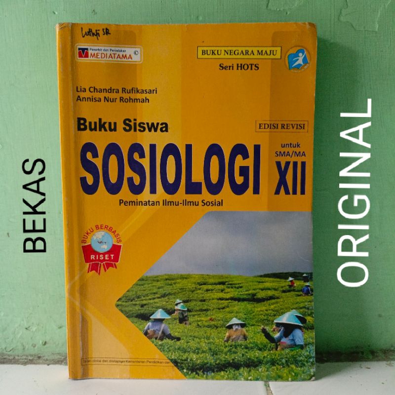 Jual Buku Sosiologi Kelas 12 XII 3 III MA SMA Penerbit Mediatama ...