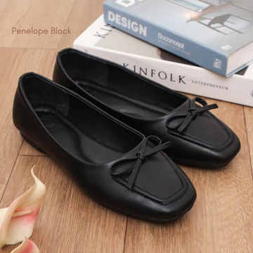 Quince Penelope Flats Kulit Sintetis 6 Warna