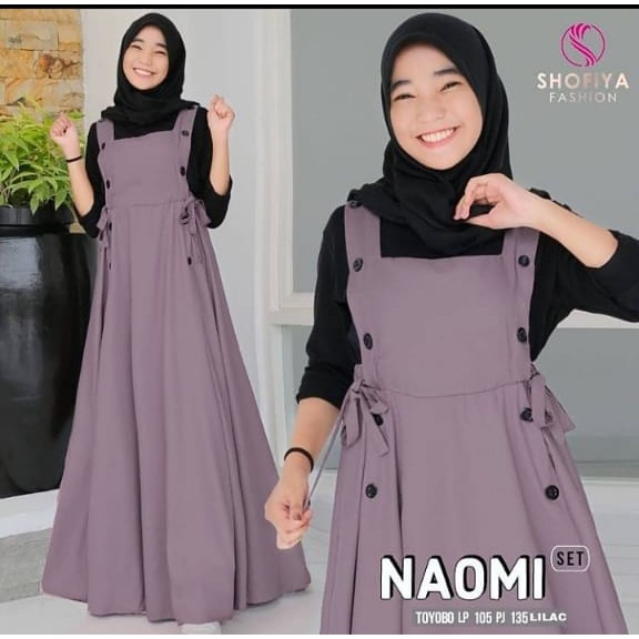 Jual Termurah naomi set overall / gamis overall anak perempuan / gamis ...