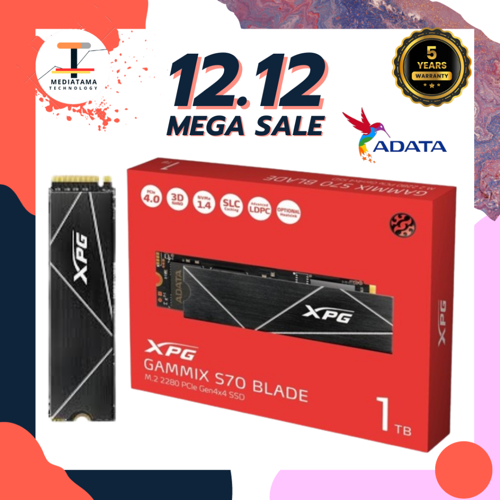 Jual ADATA XPG GAMMIX S70 BLADE 512GB/1TB/2TB SSD NVME PCIe Gen4x4 M.2 ...