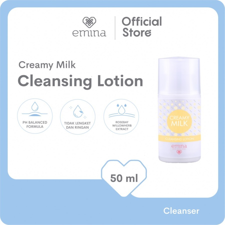 Jual EMINA Creamy Milk Cleansing Lotion 50 ml Shopee Indonesia