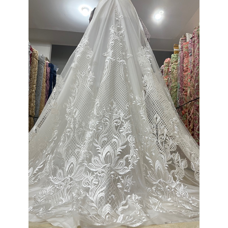 Jual Brukat Elishab / brukat bordir mewah / brokat kebaya / bahan ...