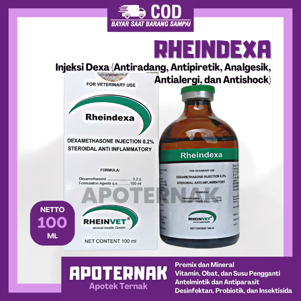 Jual RHEINDEXA 100 ml - OBAT BENGKAK DAN ALERGI HEWAN Antiinflamasi ...