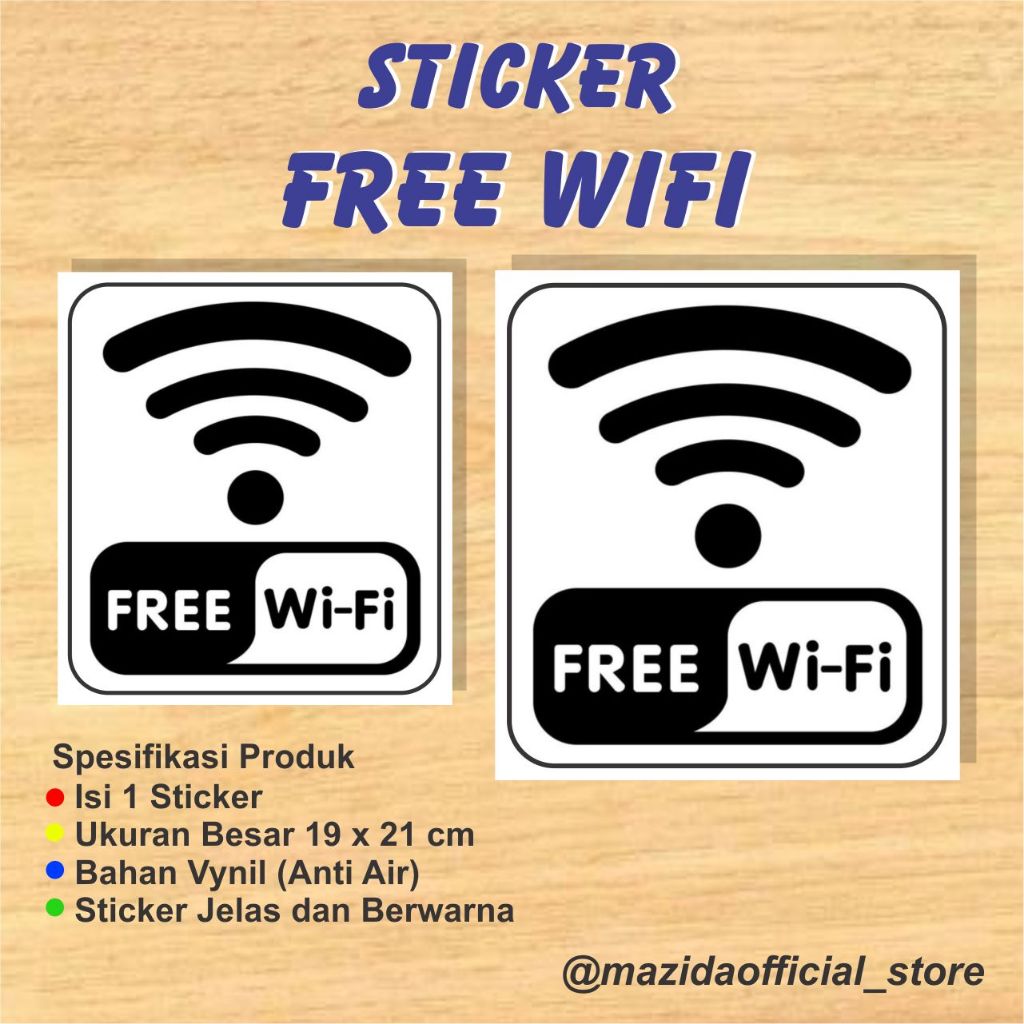 Jual Sticker Free Wifi Hotspot Model Kotak Putih Anti Air | Shopee ...