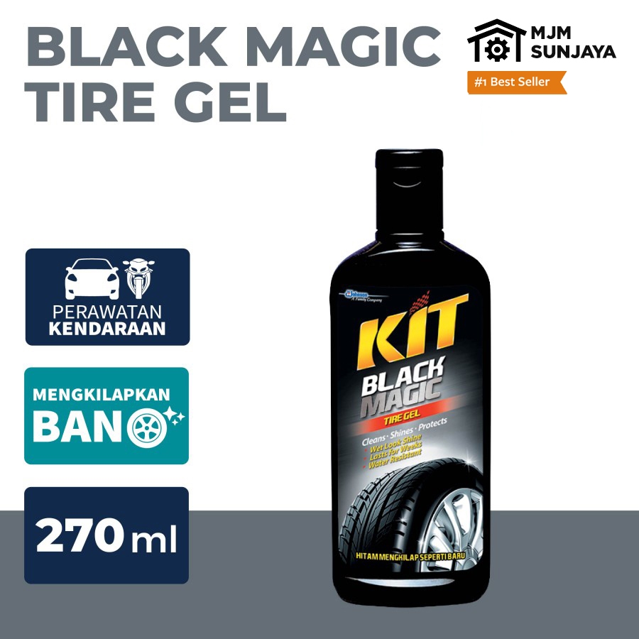 Jual KIT Car Black Magic Tire Gel 270mL Hitam Cair Botol Semir