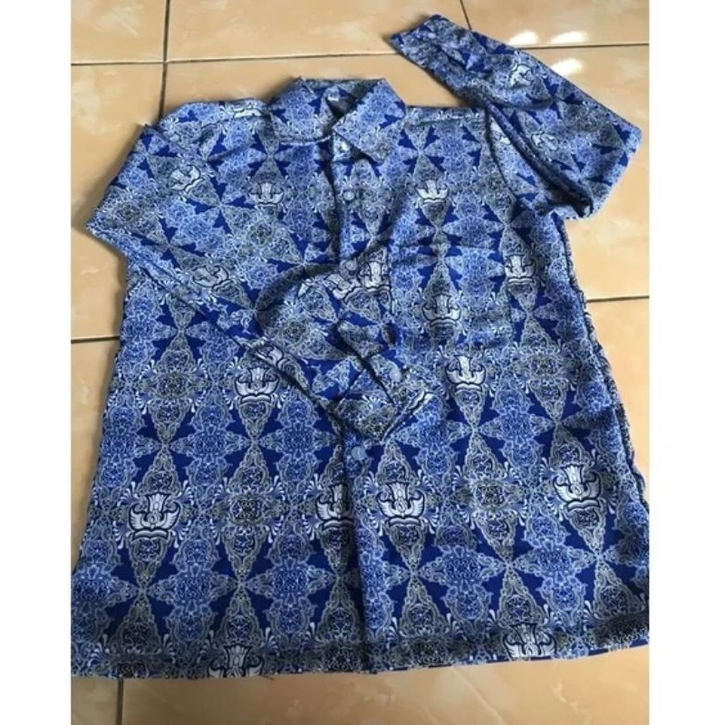 Jual SERAGAM BATIK BIRU SMP-MTS/ KEMEJA BATIK/ SERAGAM SEKOLAH | Shopee ...