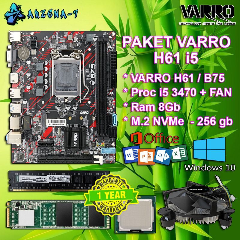 Jual Paket Nvme 256Gb // Proc core i5 3470 // Ram 8Gb // Motherboard ...