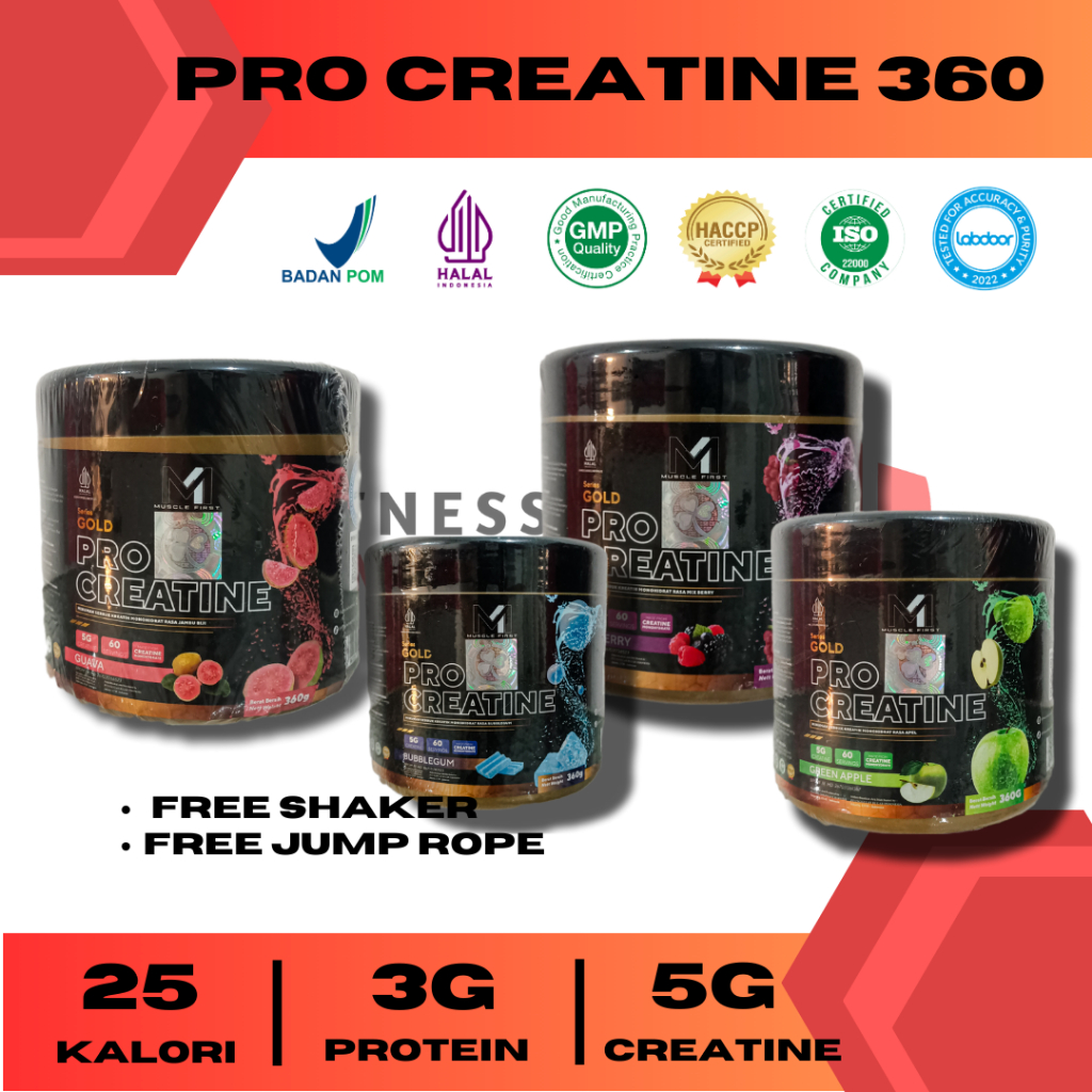 Jual MUSCLE FIRST PRO CREATINE 360 GRAM, HALAL, LABDOOR, BPOM, HACCP