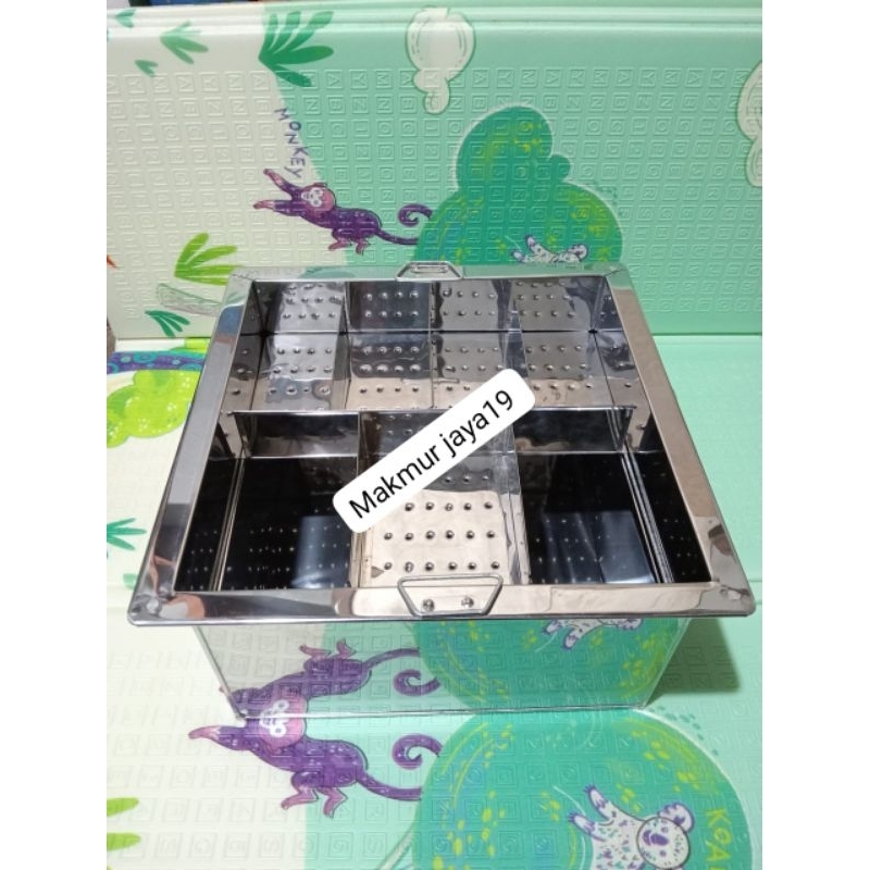 Jual Dandang Kotak Bakso Malang Sekat 6 Kuah 2 terpisah model loyang