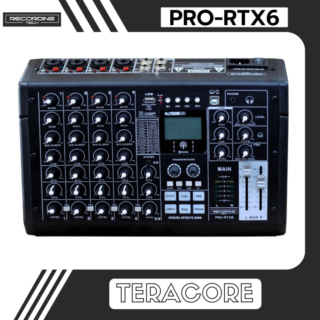 Jual Recording Tech PRO RTX6 RTX 6 Mixer 4 Channel 6 In USB with PAD ...