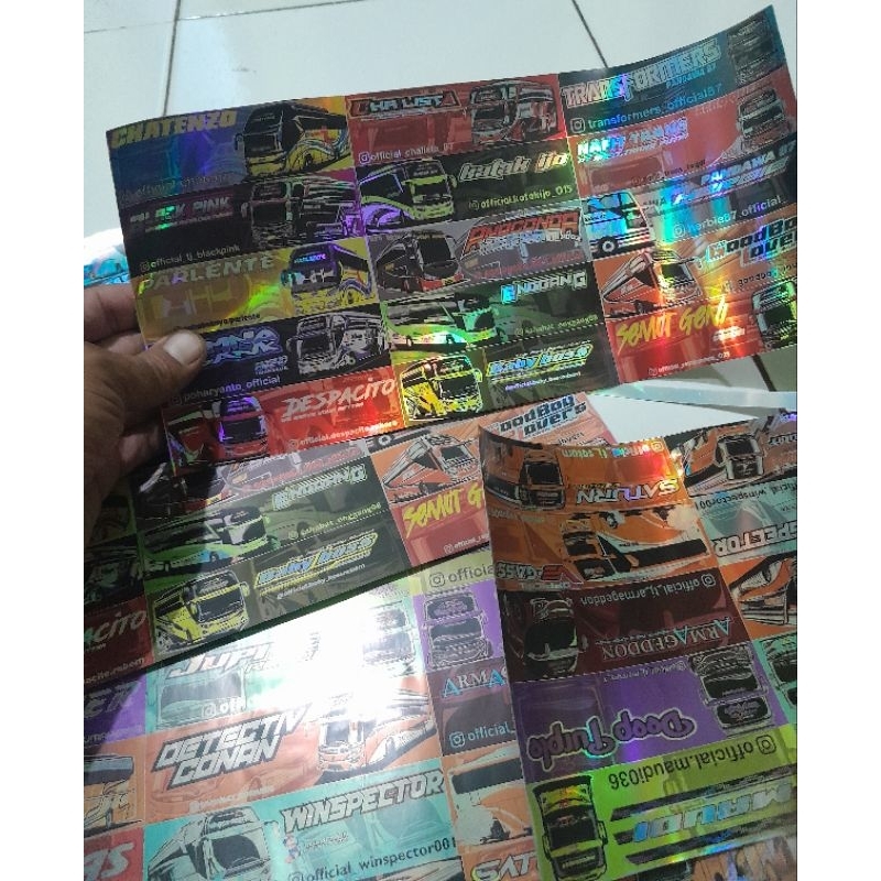Jual STIKER LOGO BUS BASURI HOLOGRAM ORIGINAL ISI 15 KOTAK/STIKER ...