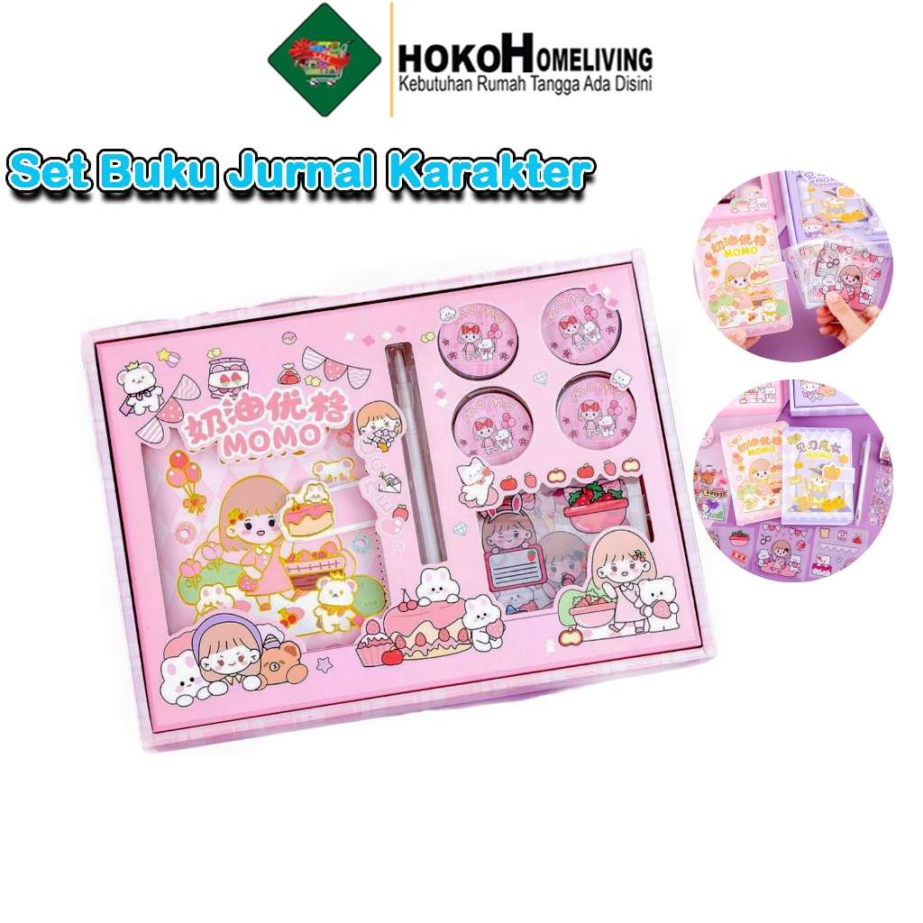 Jual Hoko 1 Set Box Buku Jurnal Kartun Stiker Label Untuk Buku Pegangan