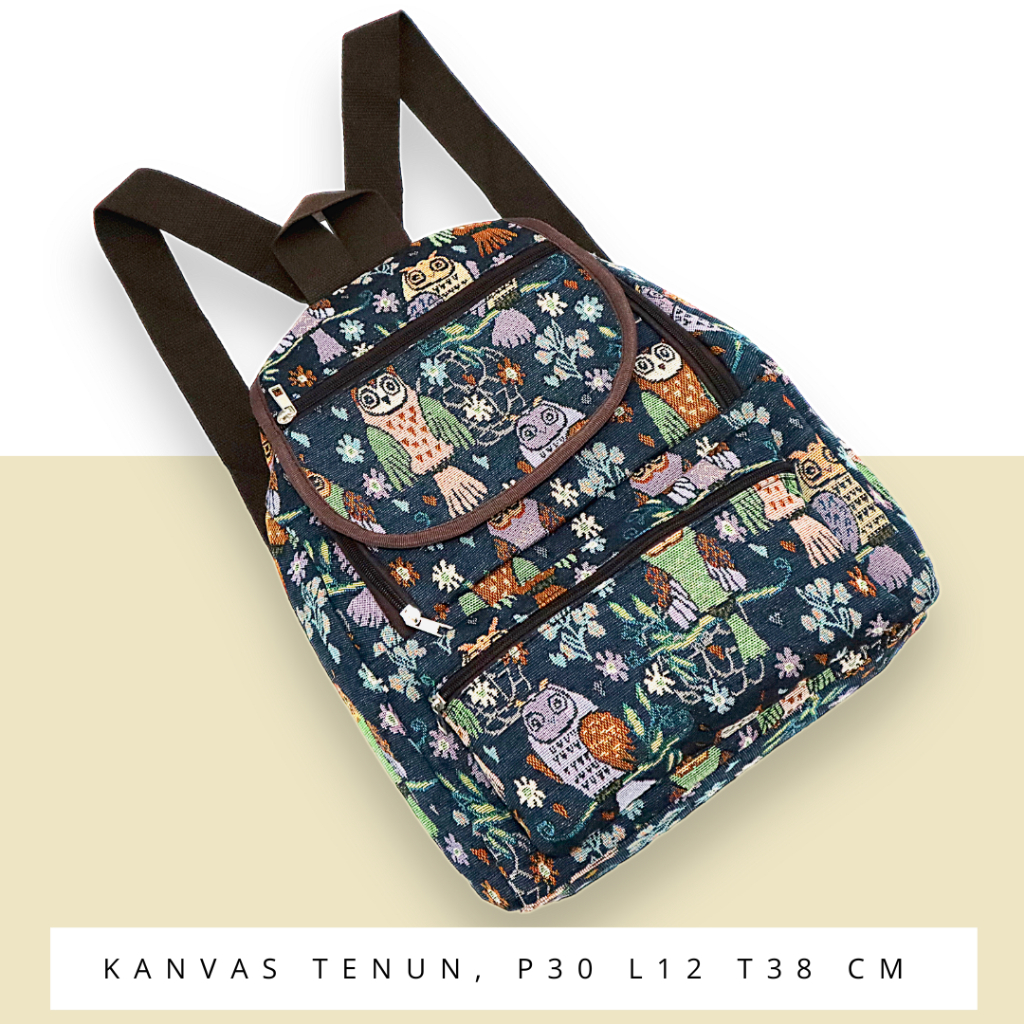 Jual Tas ransel kanvas tenun motif ransel punggung bisa cod gratis ...