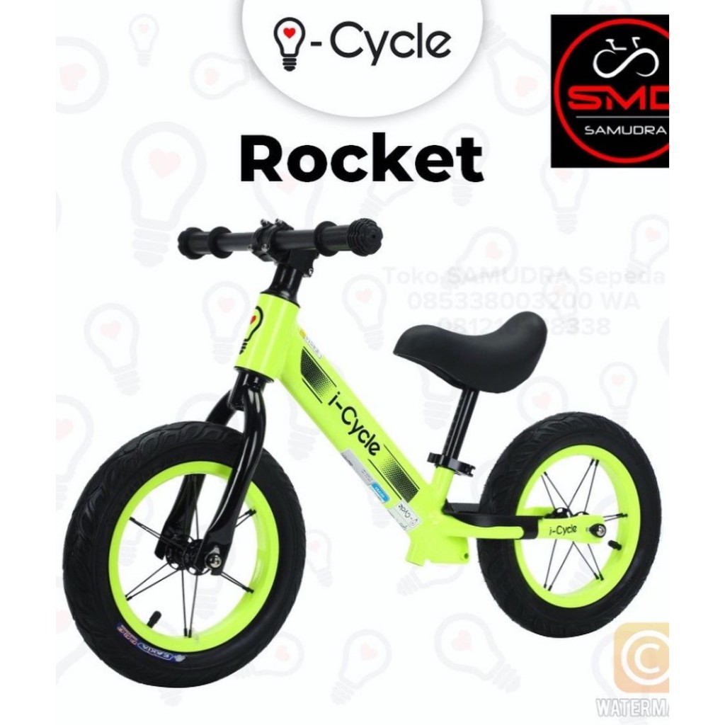 Jual Sepeda Anak Push Balance Bike Icycle Rocket Alloy 12 inch | Shopee ...