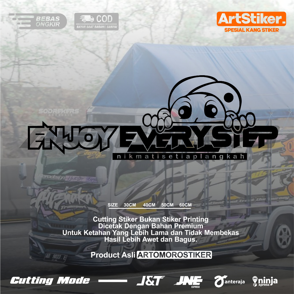 Jual Stiker Kaca Bak Dan Body Truk Cutting Variasi Enjoy Every Step