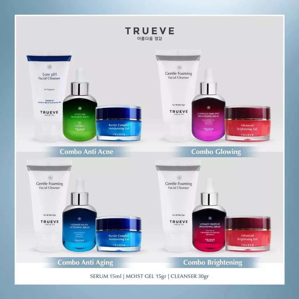 Jual Trueve Bundling Serum 15ml + Moisturizer 15gr + Facial Cleanser ...