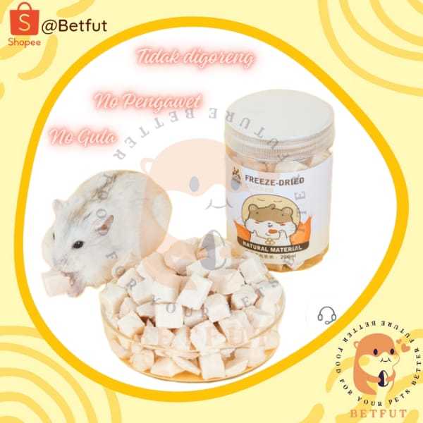 Jual 1 Botol snack hamster freeze dried chicken / ayam beku untuk