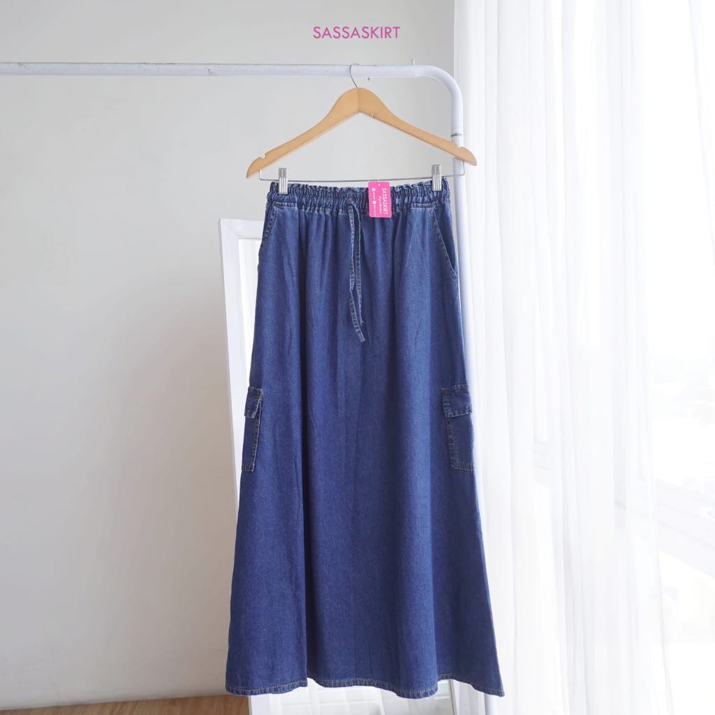 Jual Nowra Cargo Skirt by Sassaskirt/Rok Cargo/Rok Denim/Rok Jeans/Rok ...
