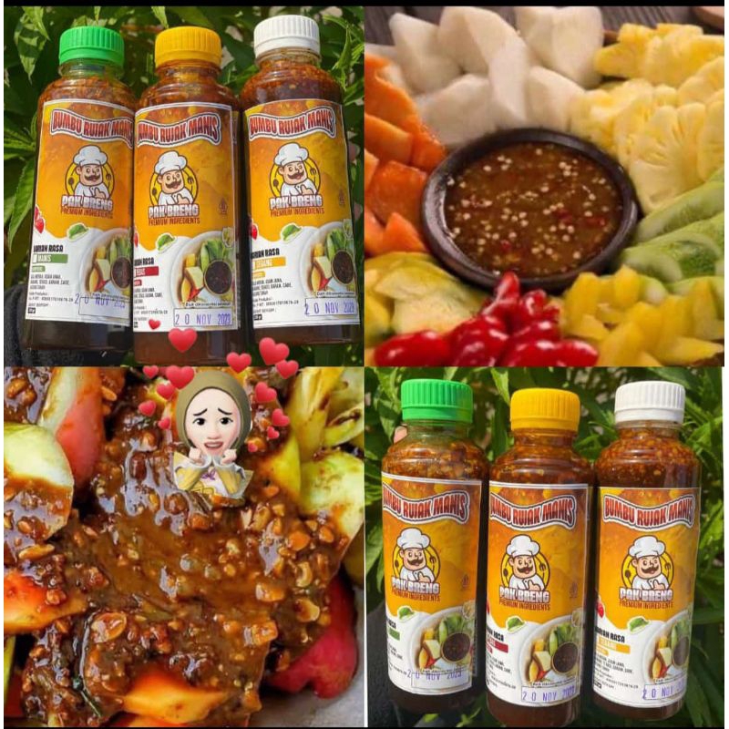 Jual Bumbu Rujak Manis Enak 3 varian rasa,ngrujak tanpa ribet | Shopee ...