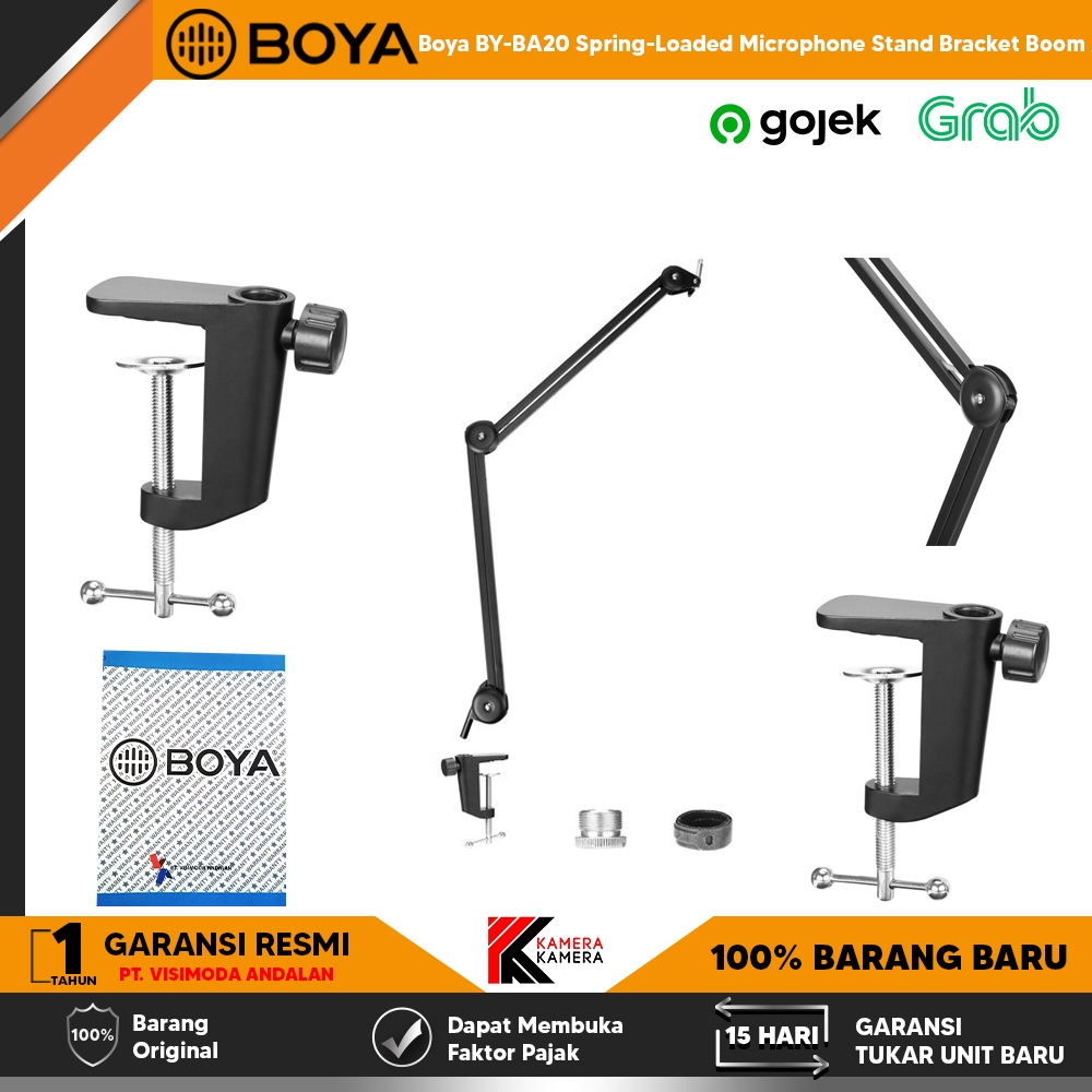 Jual Boya BY-BA20 Spring-Loaded Microphone Stand Bracket Boom Arm ...