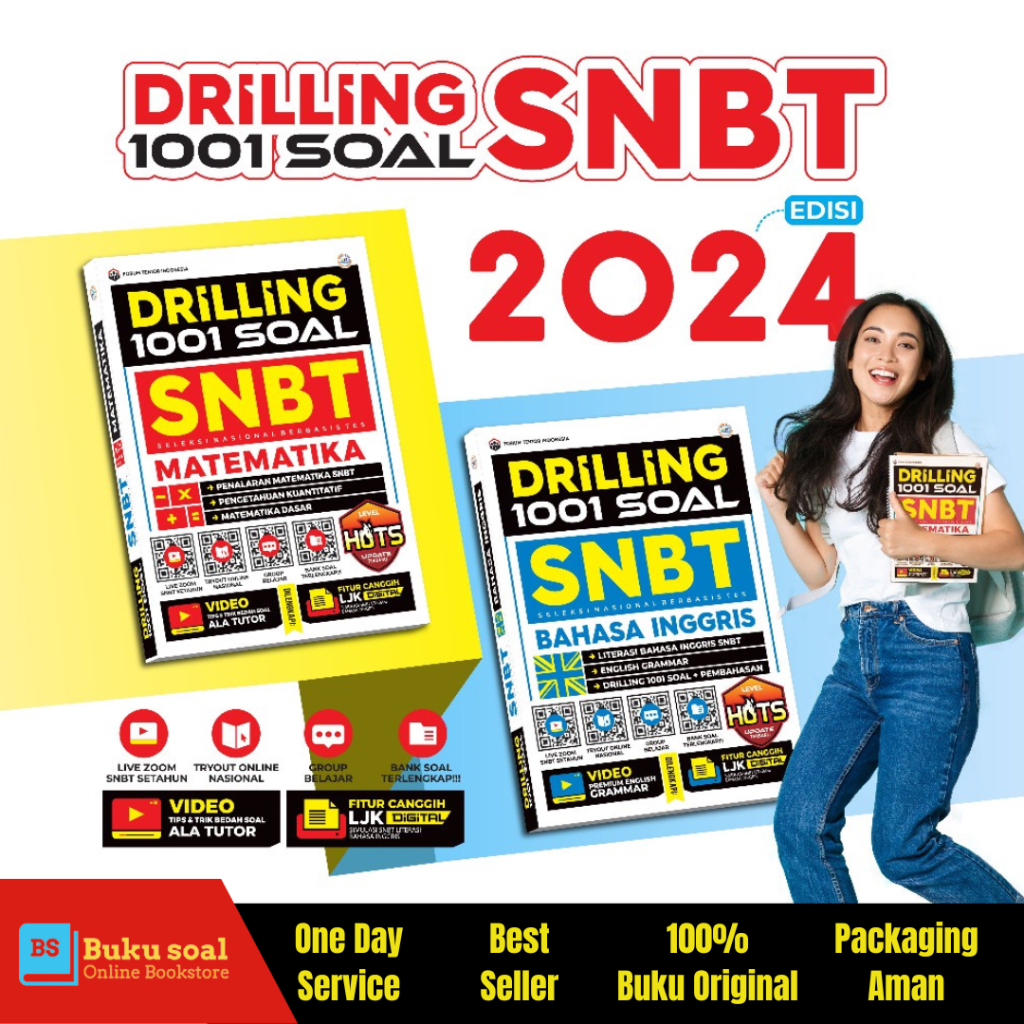 Jual BUKU SNBT 2024 DRILLING 1001 SOAL SNBT MATEMATIKA DAN BAHASA ...