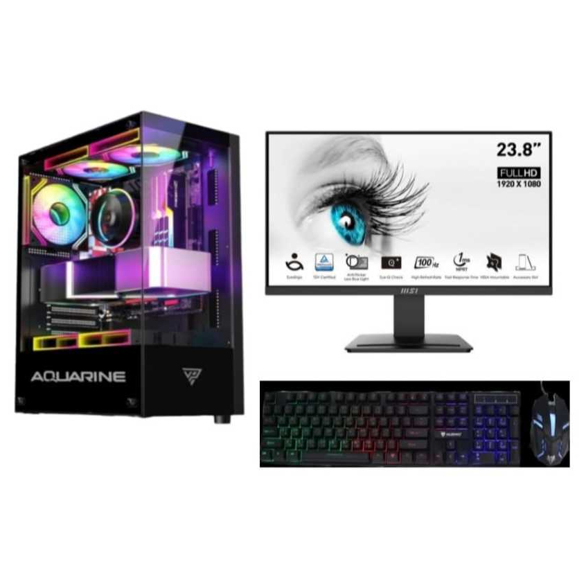 Jual Full Set PC Gaming AMD Ryzen 5 5600G Monitor LED 24 Inch Siap
