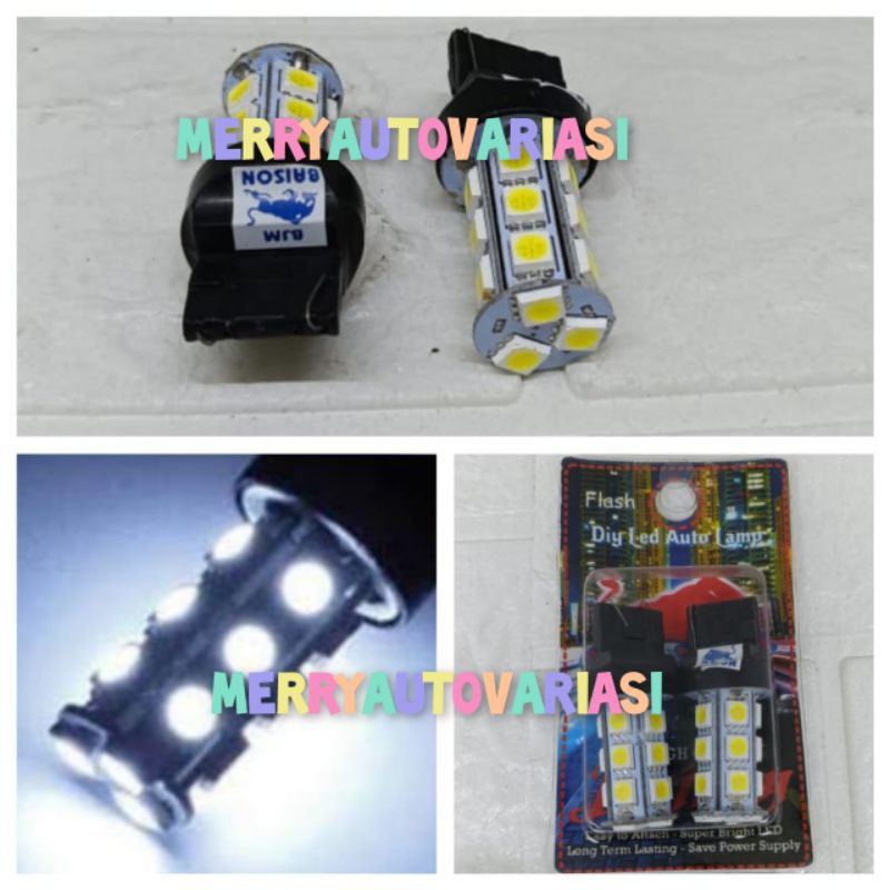 Jual Lampu rem mobil 12 volt K2 18 titik tancap flash putih | Shopee ...