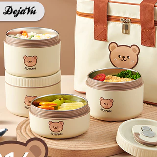 Dejavu Tempat Bekal Makanan Tahan Panas Termos Sup Penyimpanan Makan Anti Tumpah Lunch Box HMB108