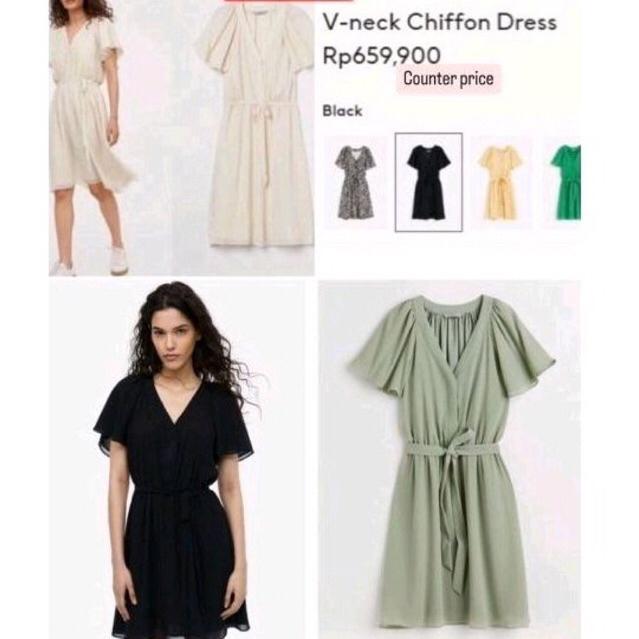 H and mv neck dress hot sale