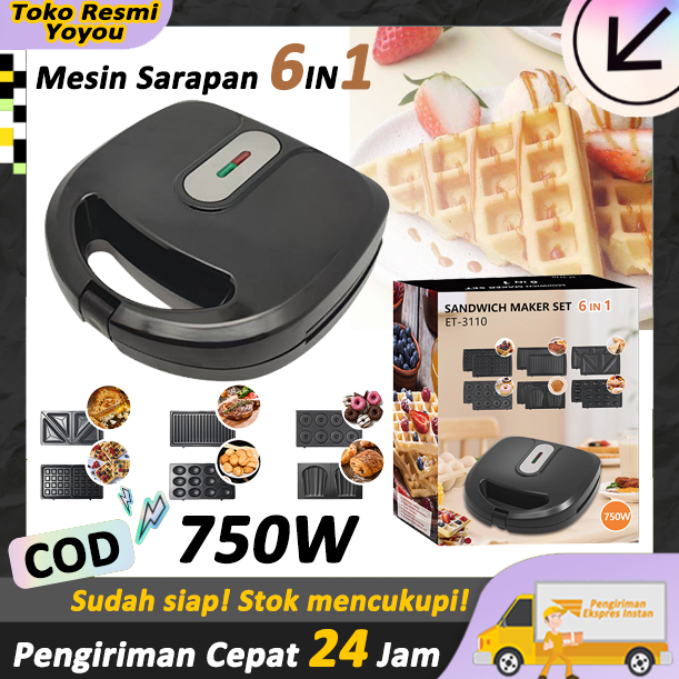 Jual Panci Listrik Dalam Mesin Sarapan Sandwich Untuk Rumah Tangga Mesin Waffle Praktis